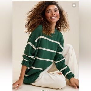 Aerie Softest Luxe Crew Sweater in Rugged Green Size L